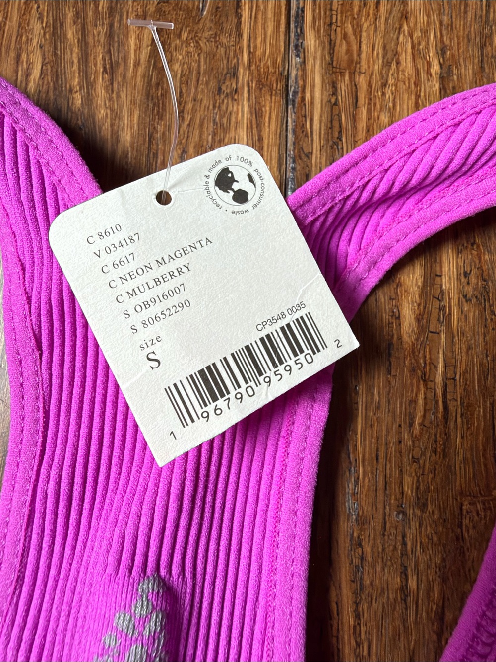 Free People Movement Ribbed Racerback Crop Tank – Neon Magenta - Picture 3 of 3